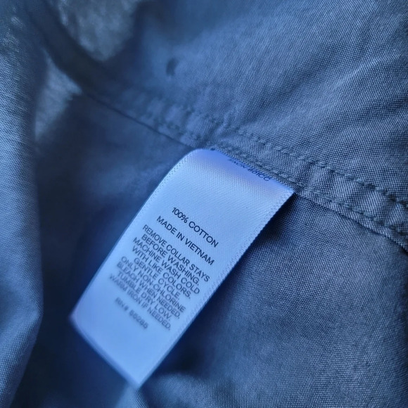 Express 1MX Charcoal Gray Men Long Sleeve Button Shirt Slim Fit M 15-15.5 - Picture 2 of 9